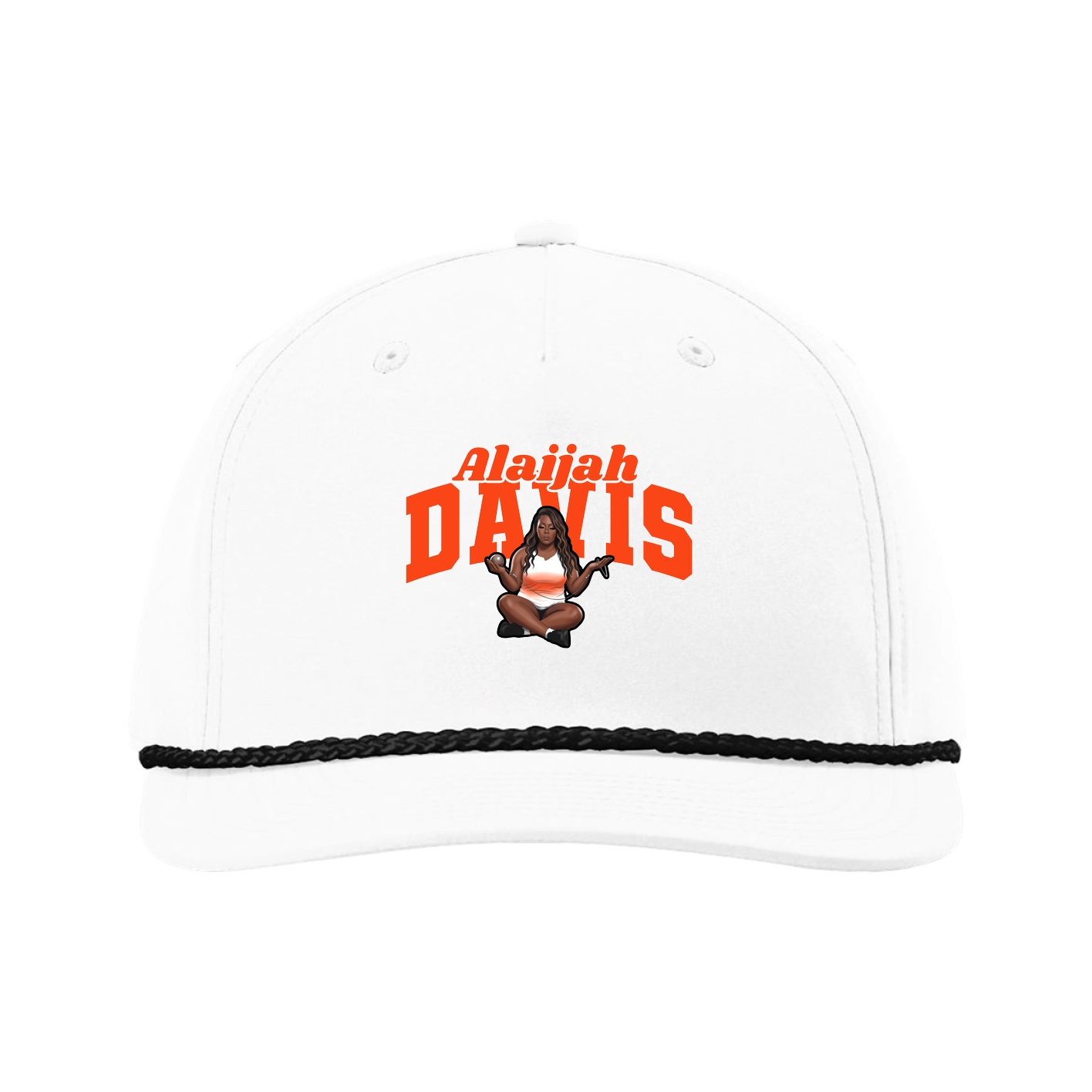 Five-Panel Classic Rope Cap — Signature Arch in White
