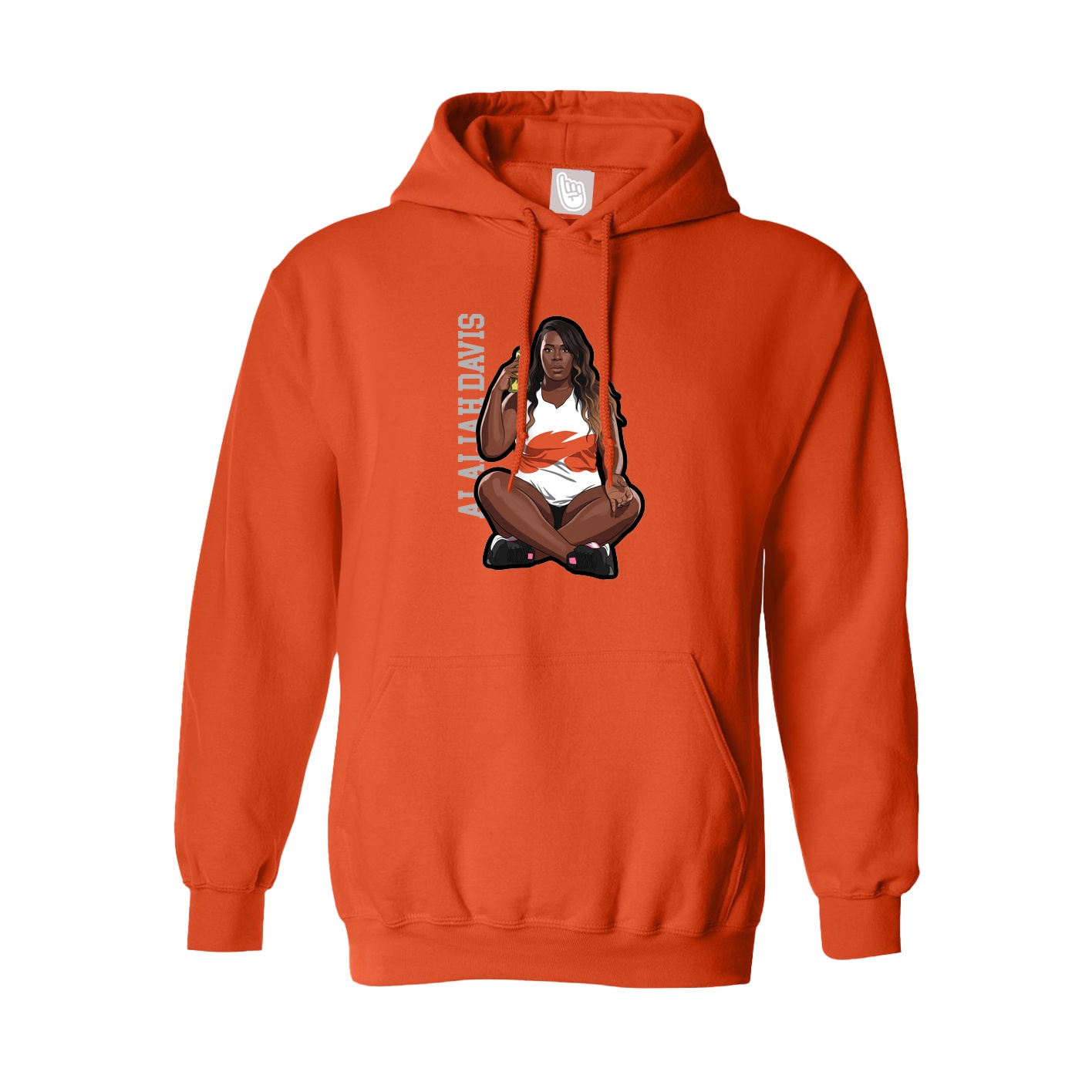 Hoodie — Name Vertical in Orange