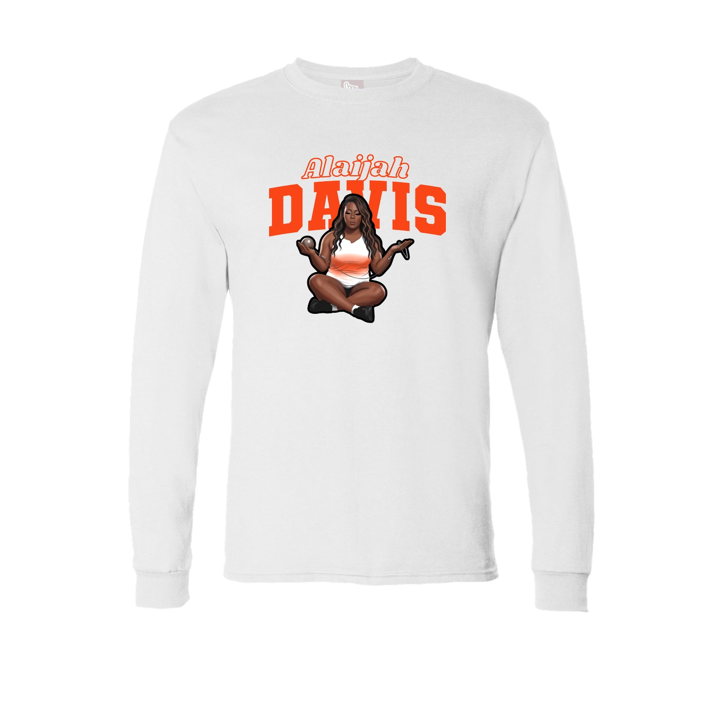 Long Sleeve Tee — Name Arch in White