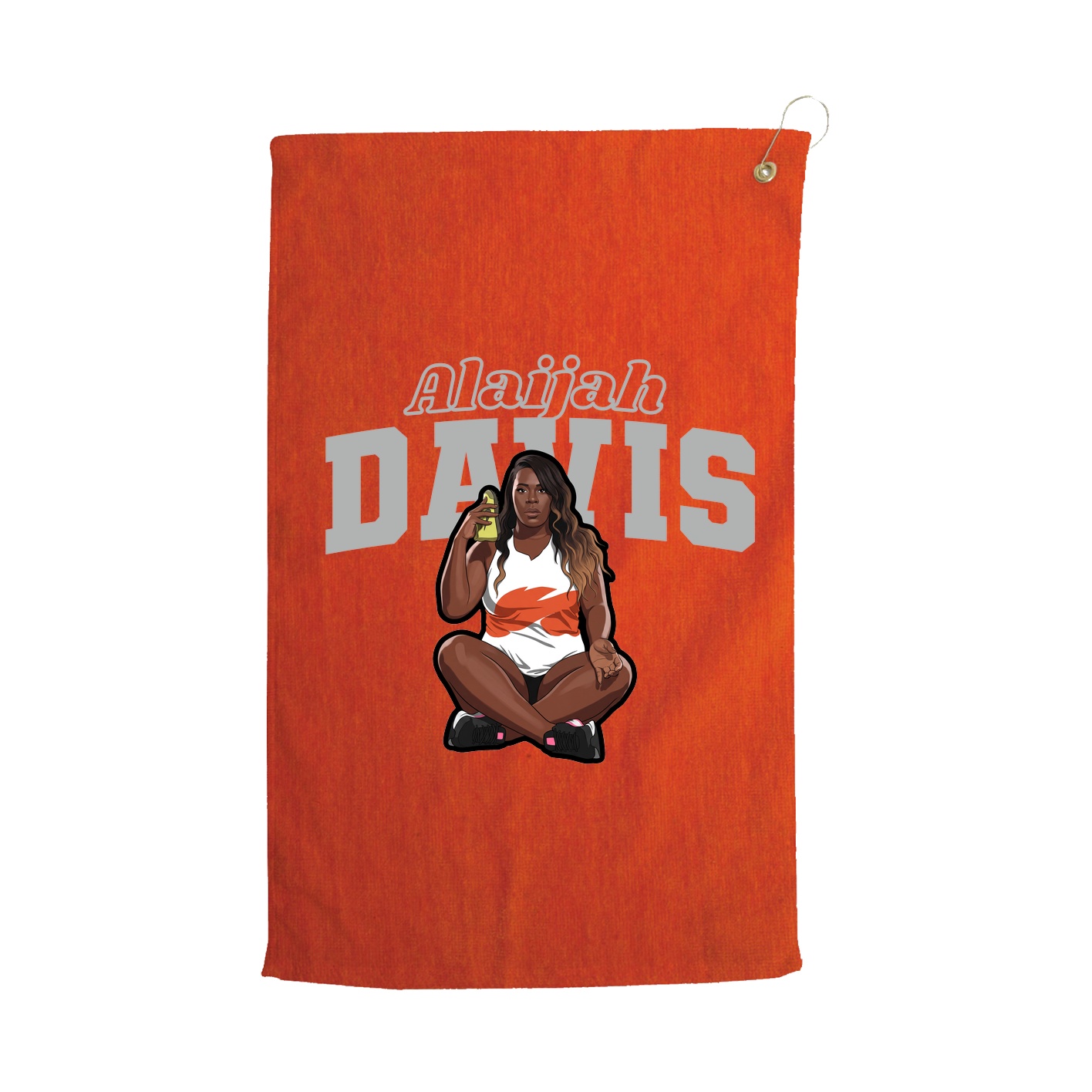 Golf Towel — Name Arch in Orange