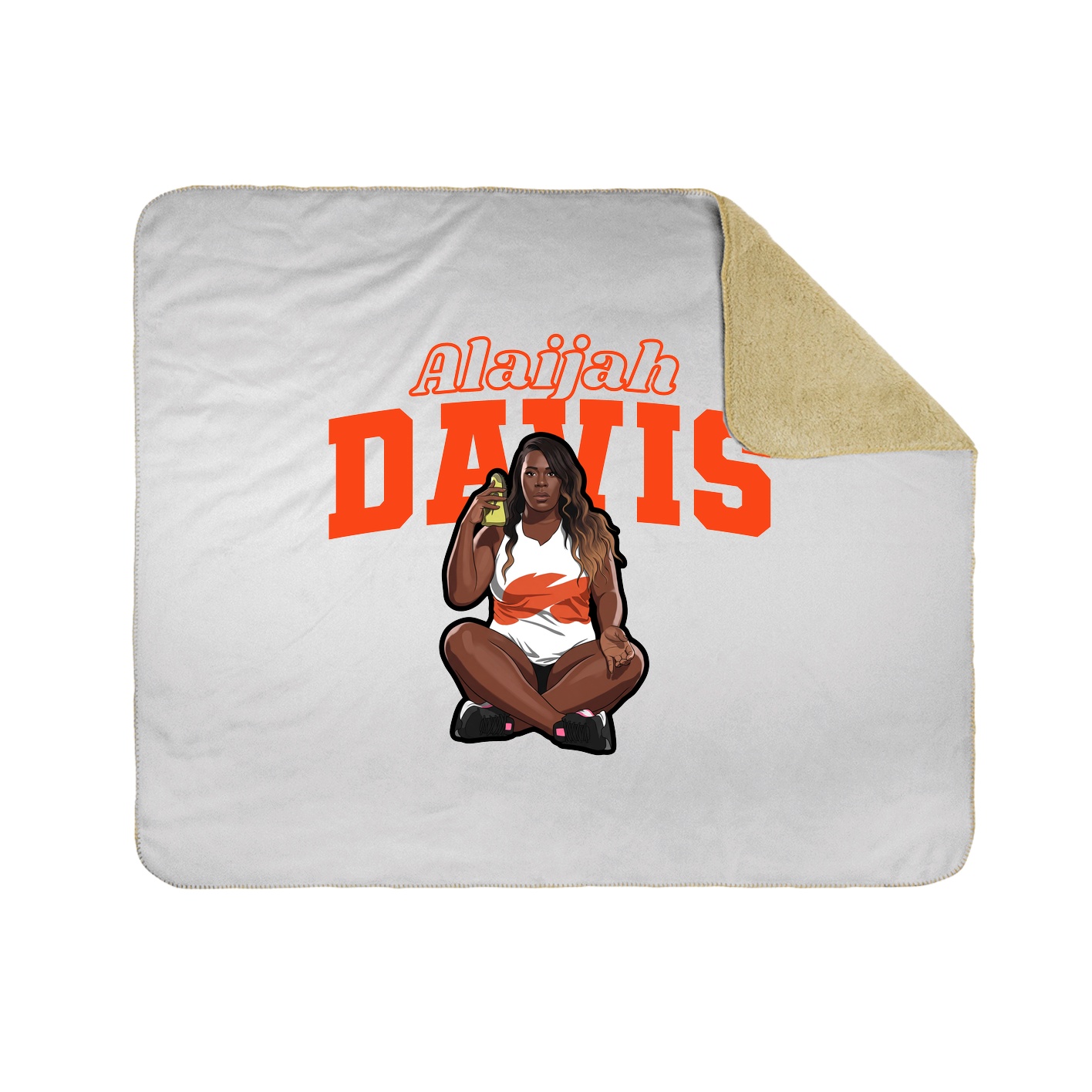 Throw Blanket — Name Arch in White