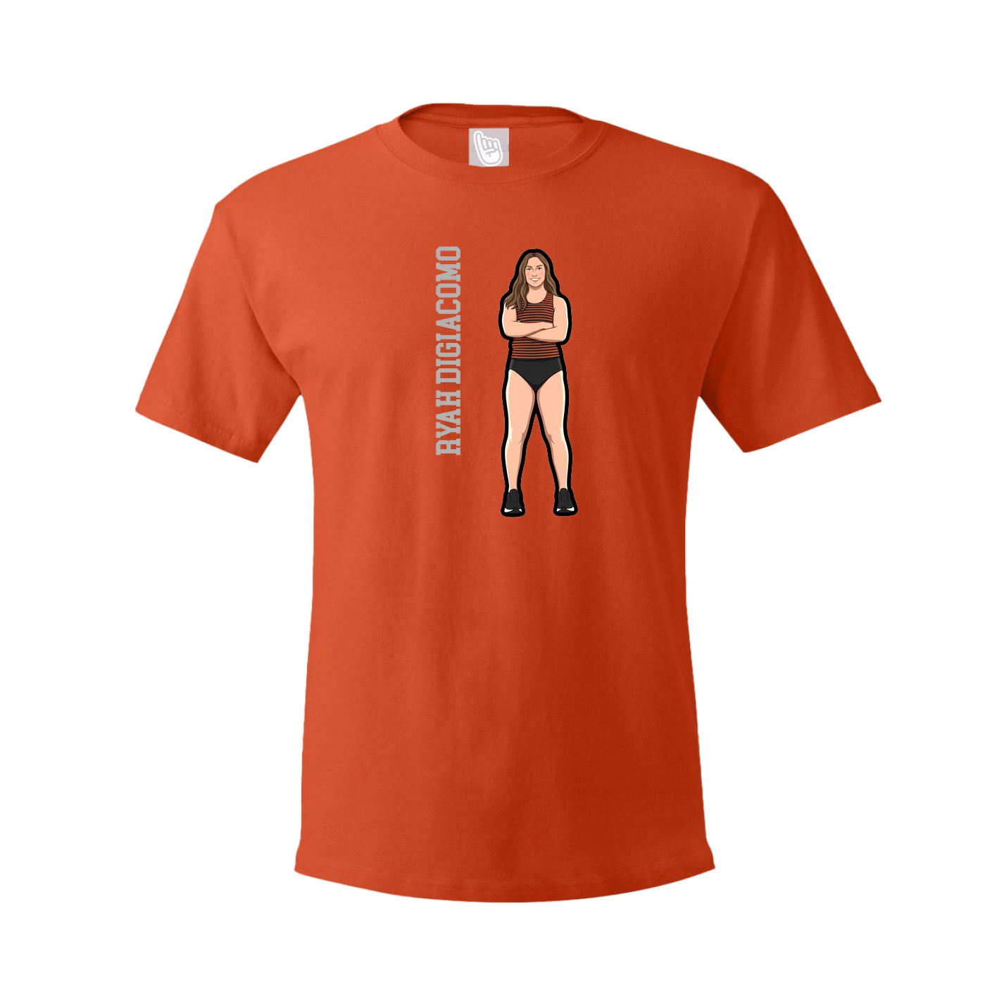 Tee — Name Vertical in Orange