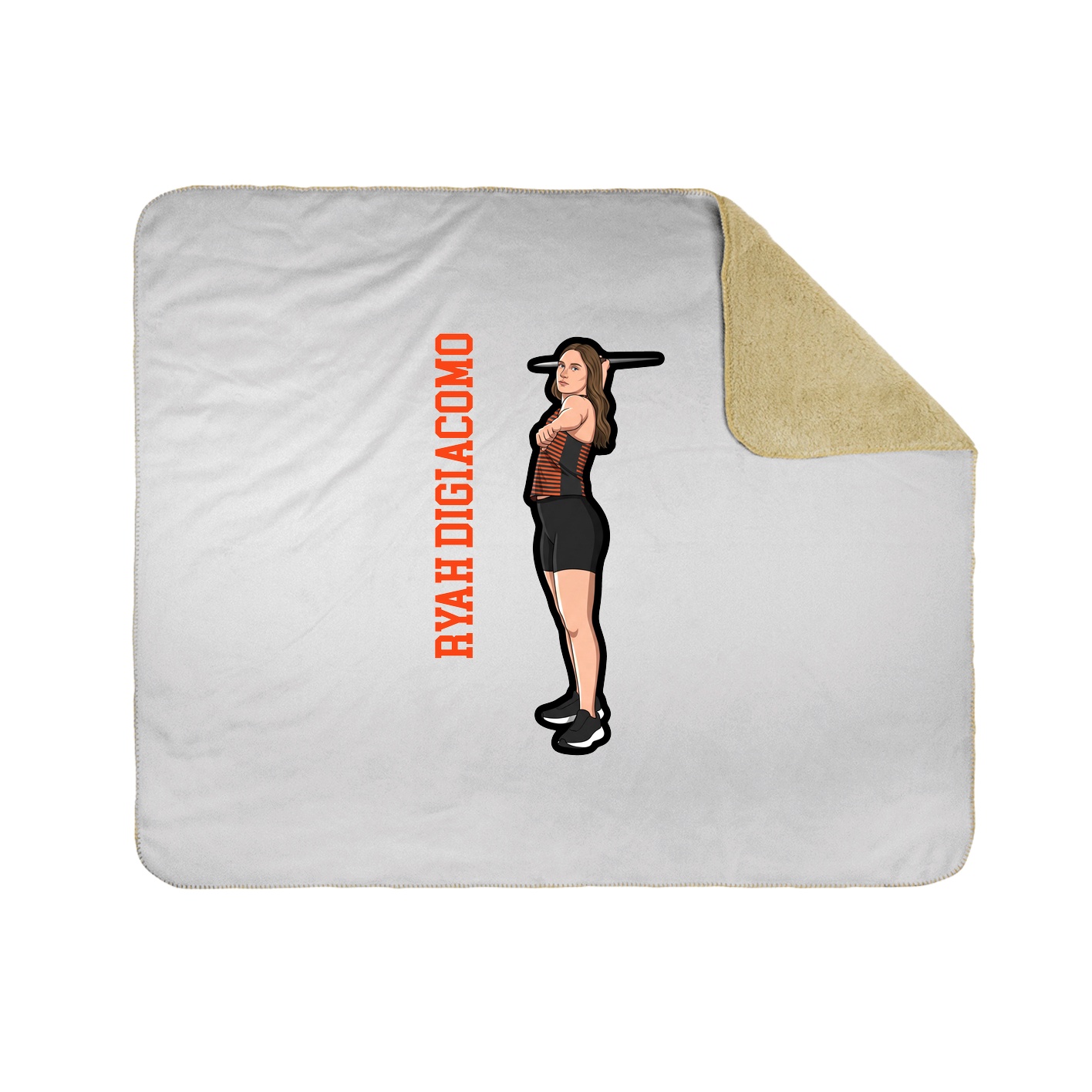 Throw Blanket — Name Vertical in White