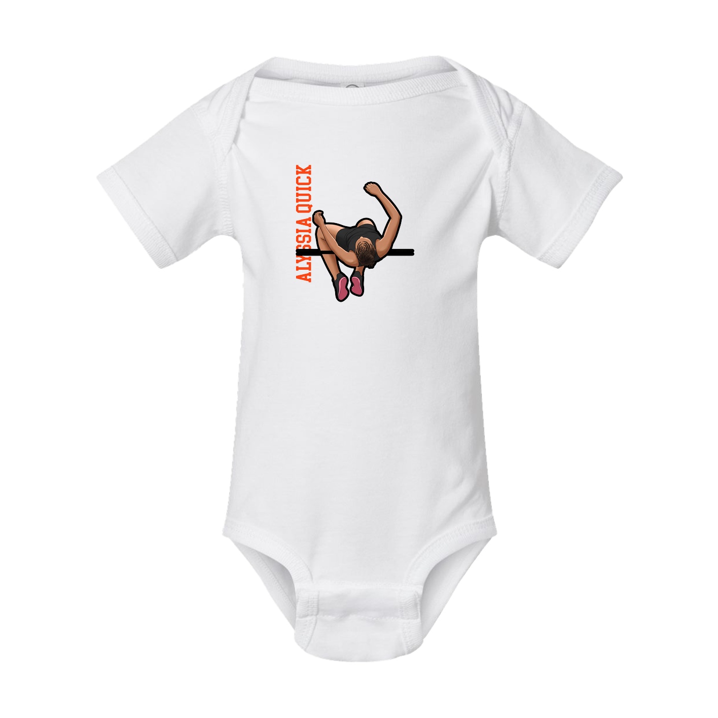 Baby Onesie — Name Vertical in White