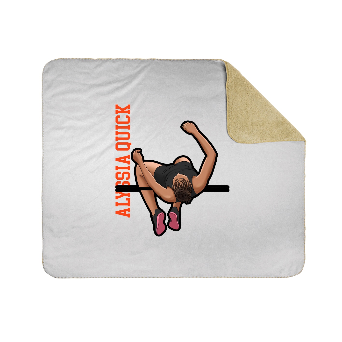Throw Blanket — Name Vertical in White