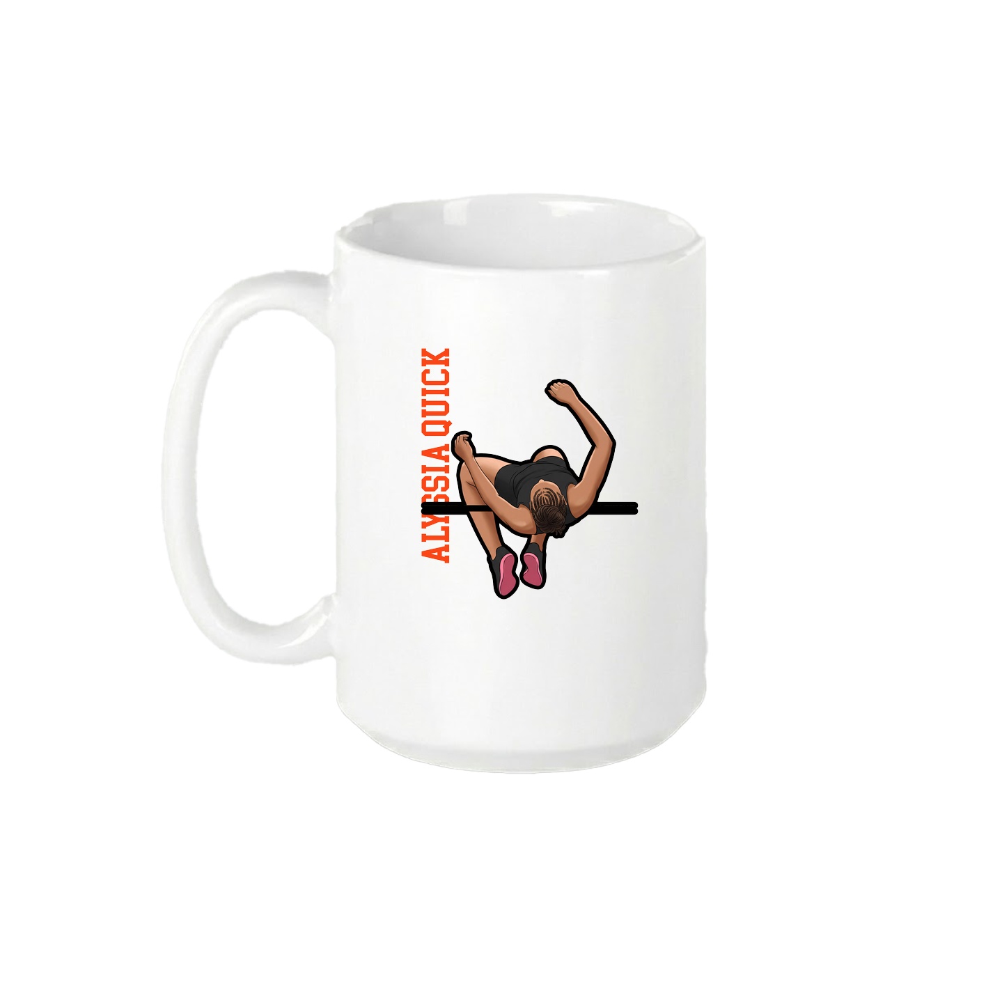 15oz Coffee Mug — Name Vertical in White