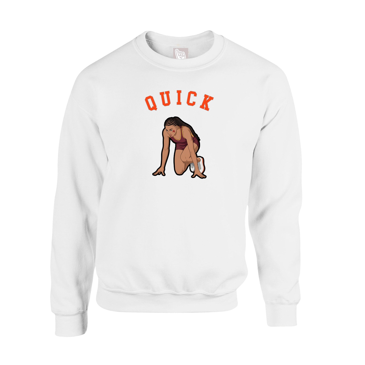 Fleece Crew — Shirsey Arch in White