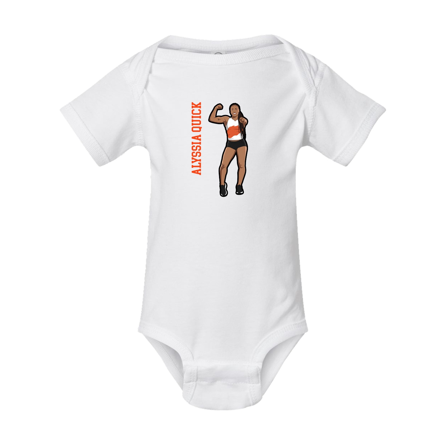 Baby Onesie — Name Vertical in White