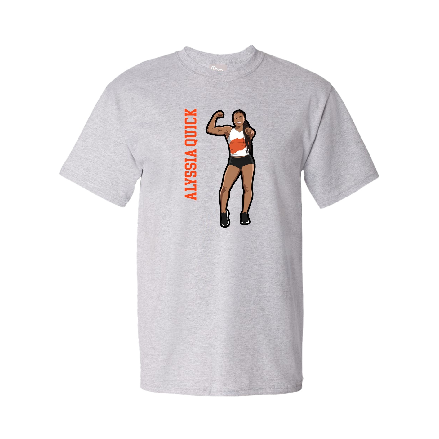 Youth Tee — Name Vertical in Grey