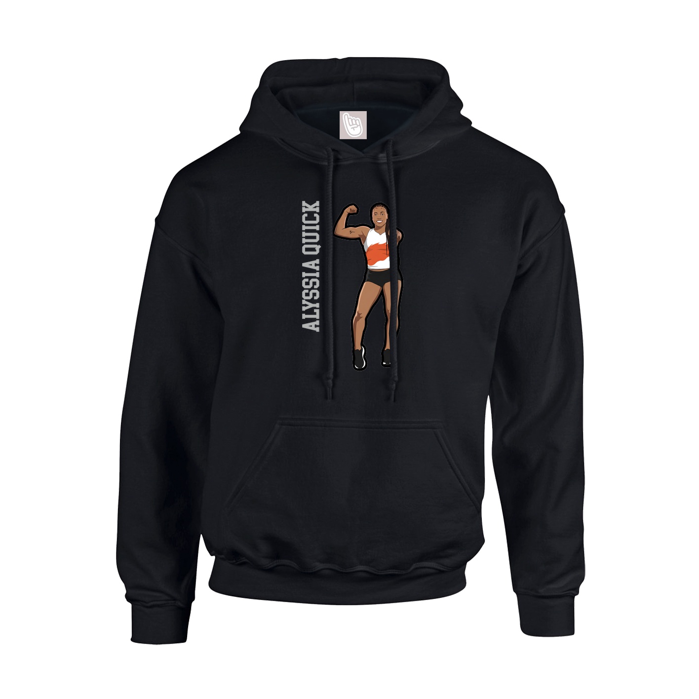 Hoodie — Name Vertical in Black