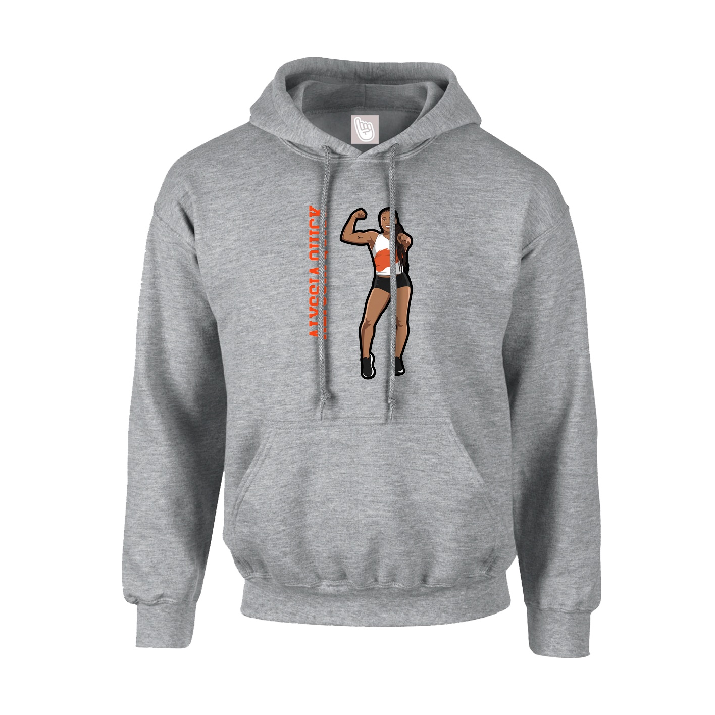 Youth Hoodie — Name Vertical in Grey