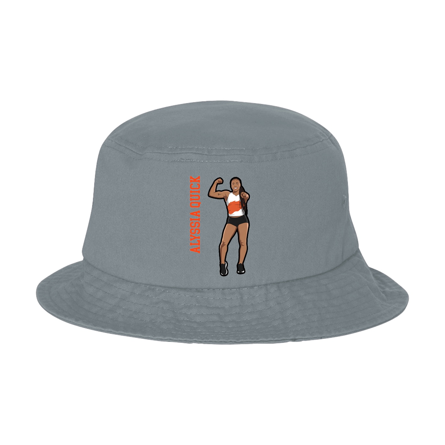 Bucket Cap — Name Vertical in Grey
