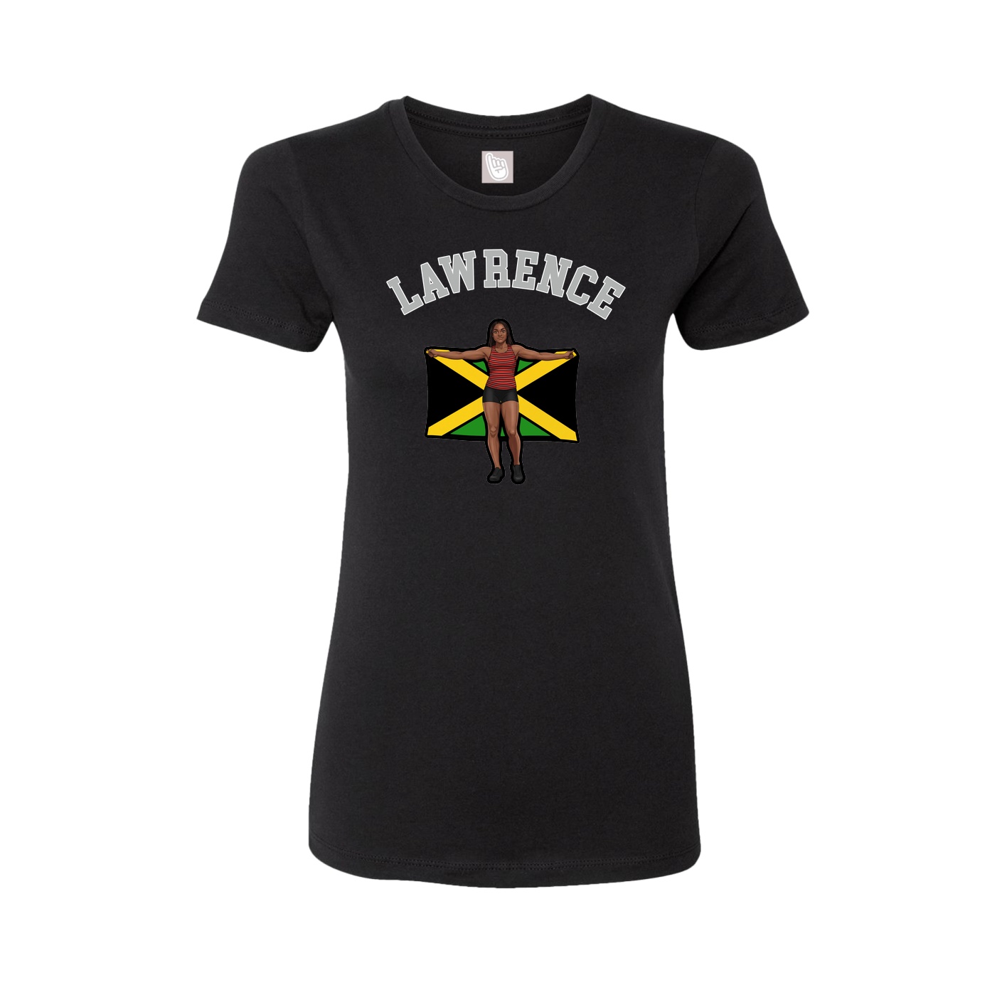 Fitted Women's Tee — Shirsey Arch in Black
