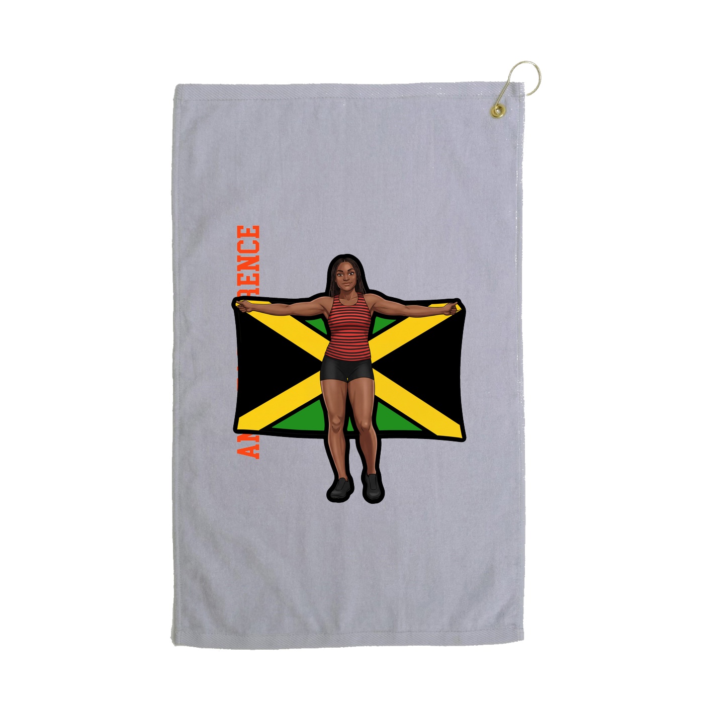 Golf Towel — Name Vertical in Grey