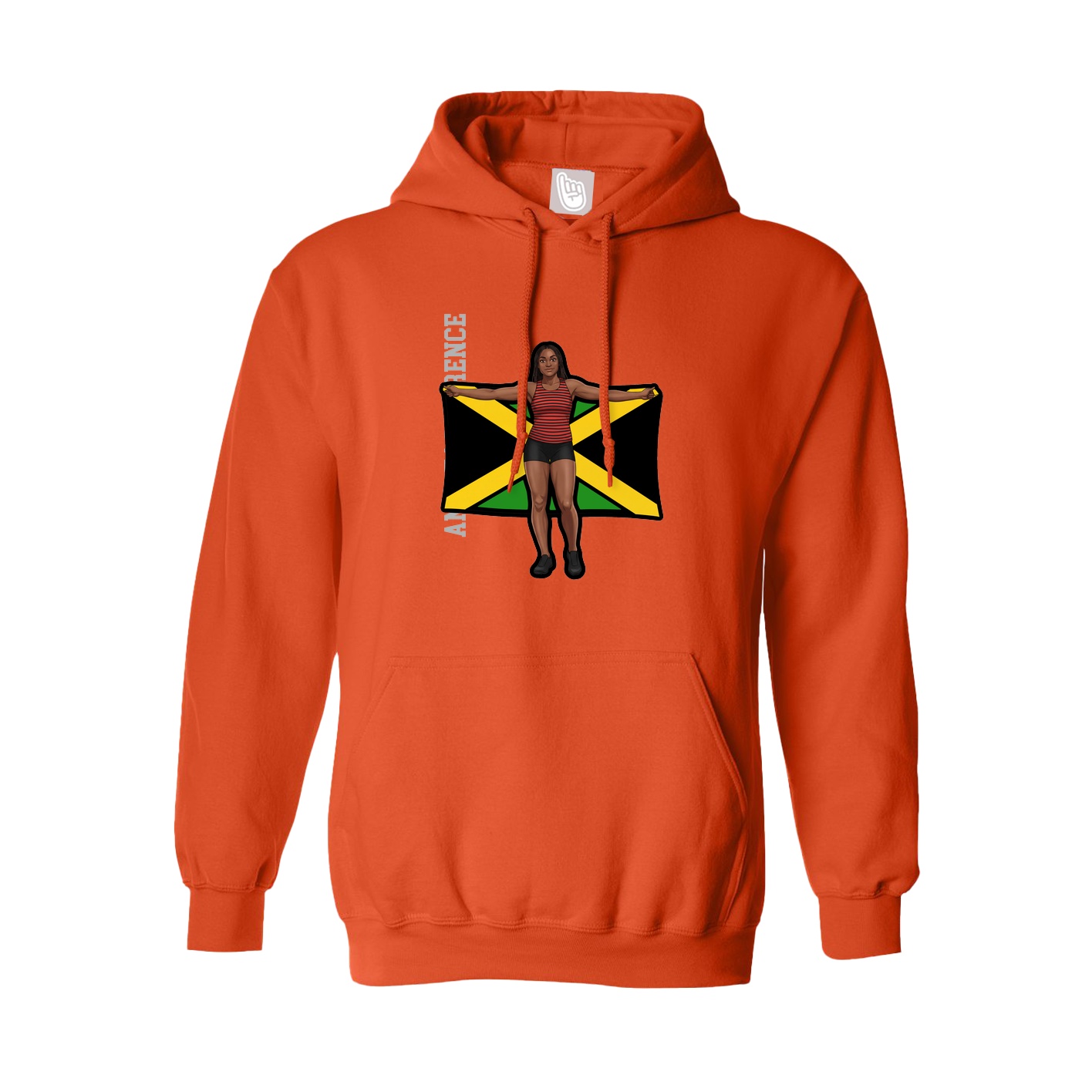 Hoodie — Name Vertical in Orange