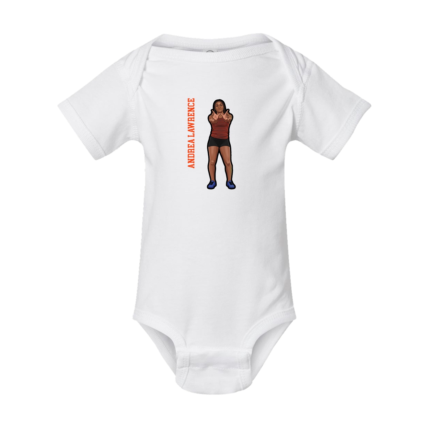 Baby Onesie — Name Vertical in White