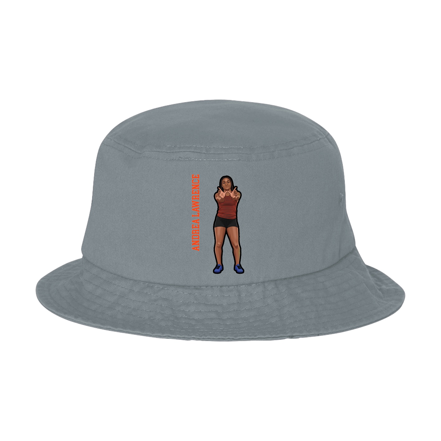 Bucket Cap — Name Vertical in Grey