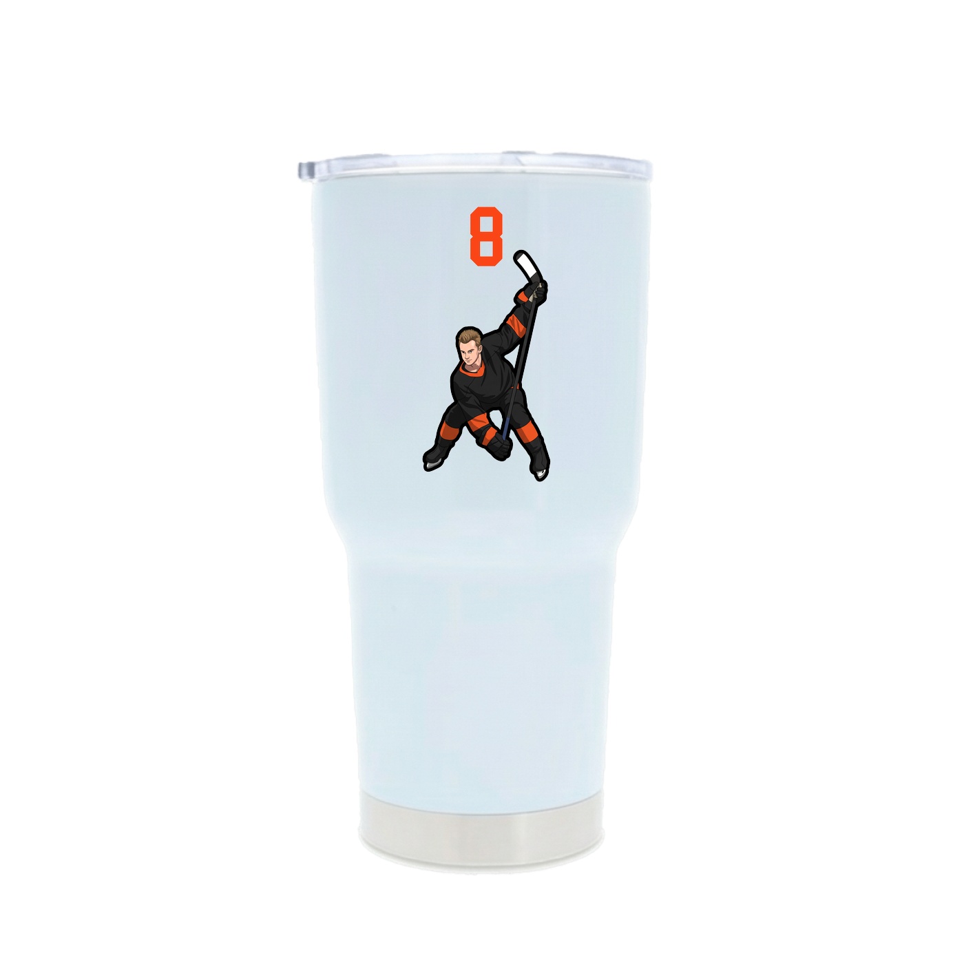 30oz Stainless Steel Tumbler — Number Top in White