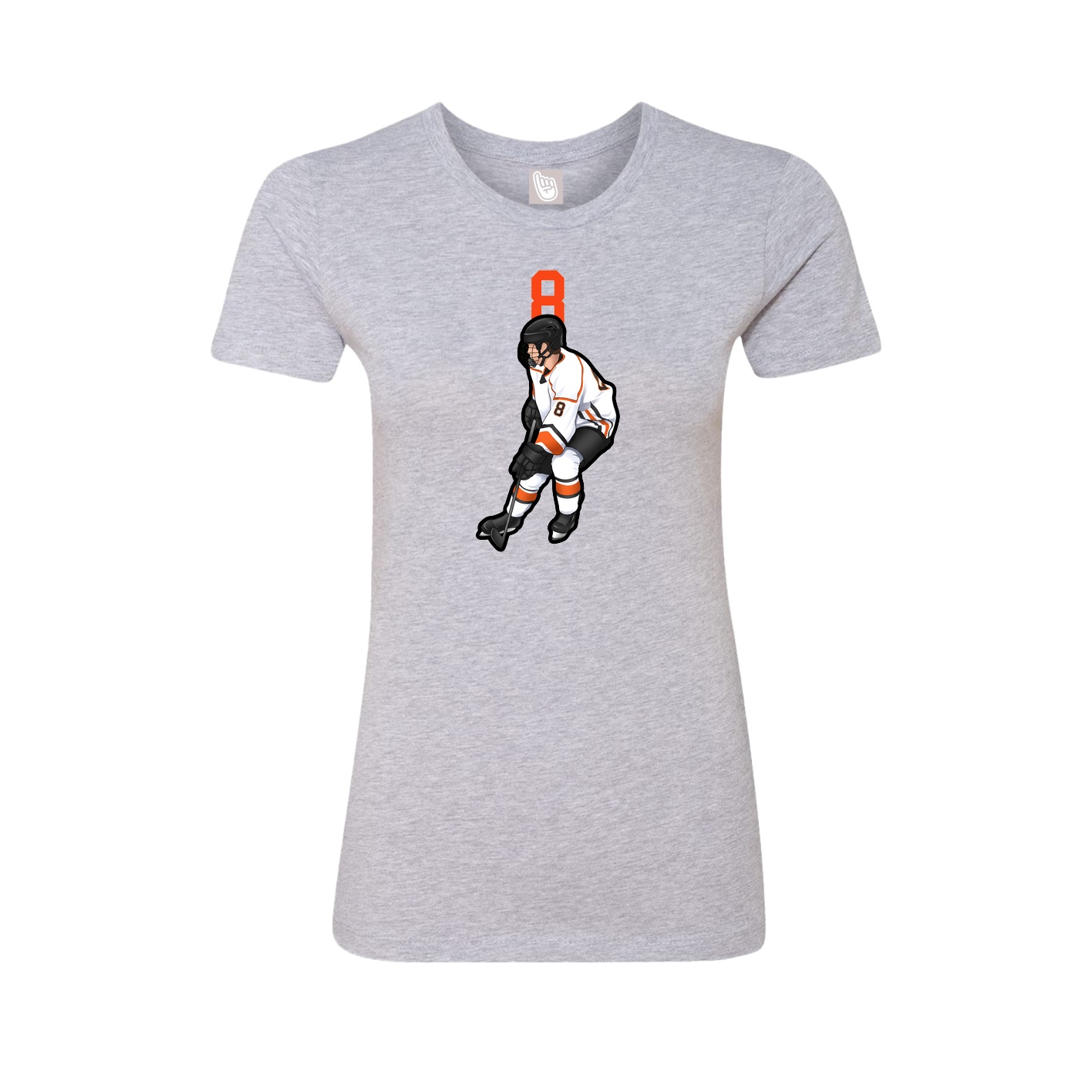Fitted Women's Tee — Number Top in Grey