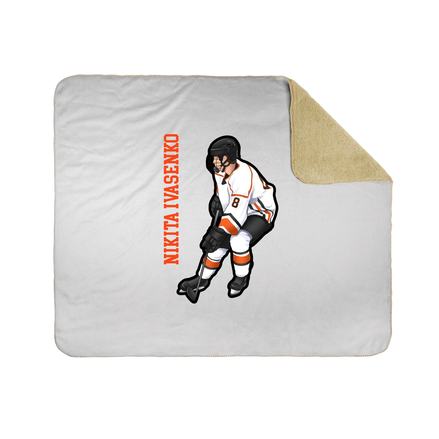Throw Blanket — Name Vertical in White