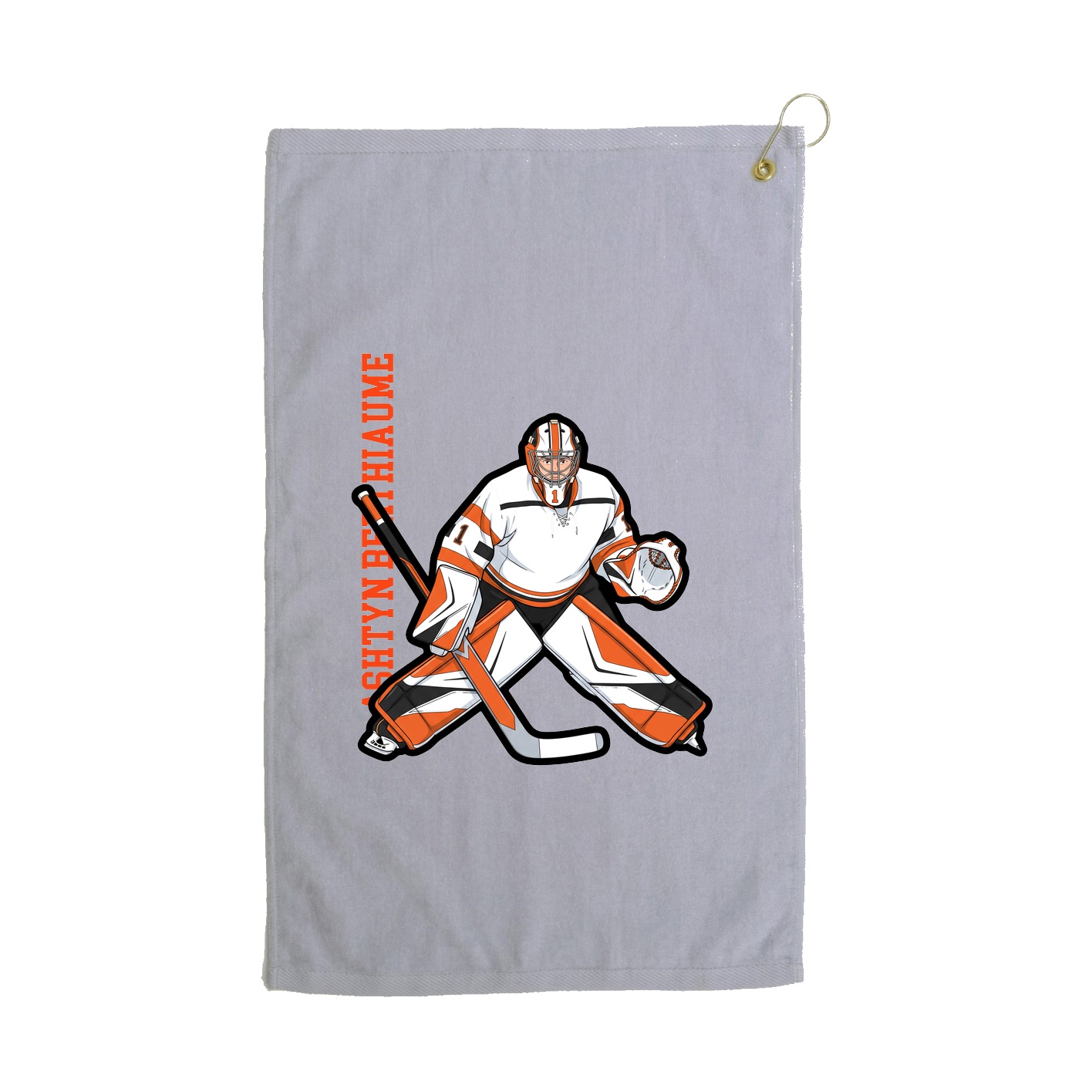 Golf Towel — Name Vertical in Grey