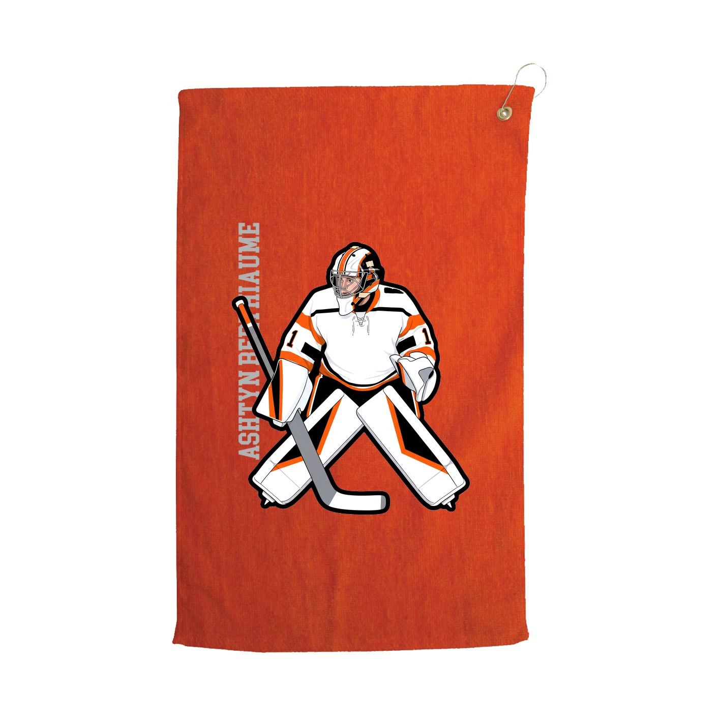 Golf Towel — Name Vertical in Orange
