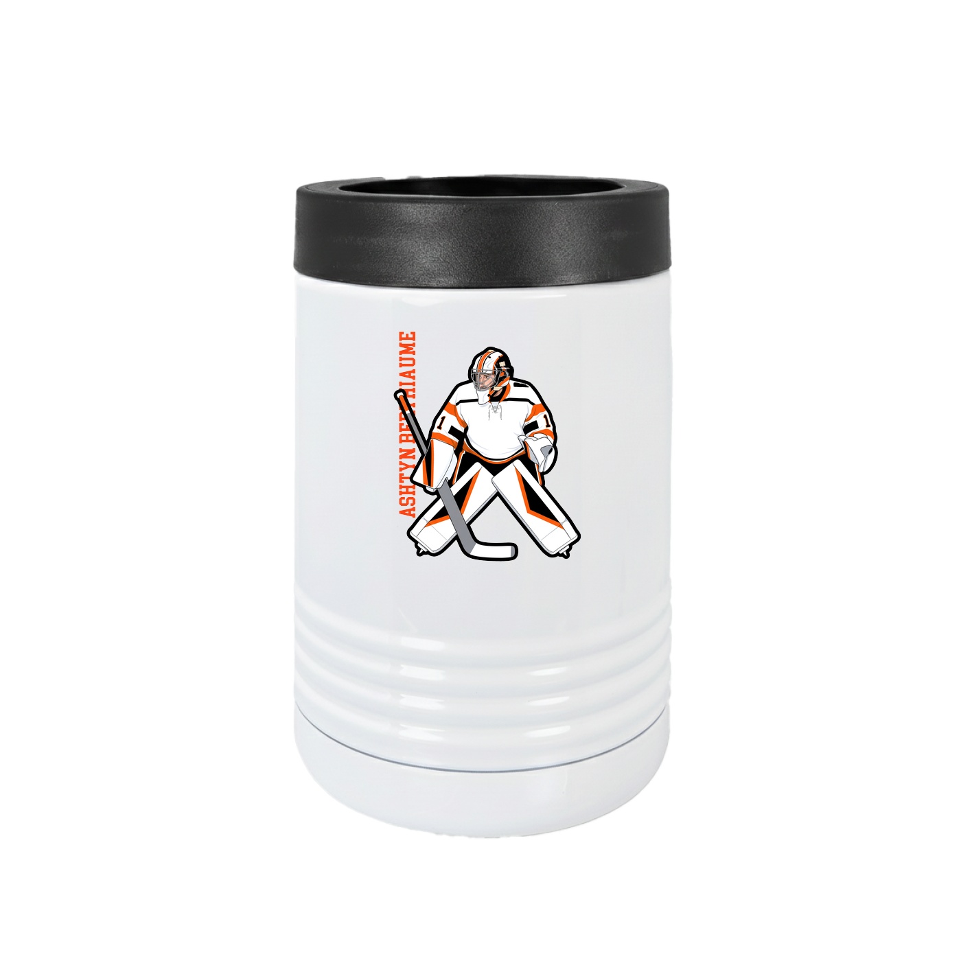 Beverage Holder — Name Vertical in White