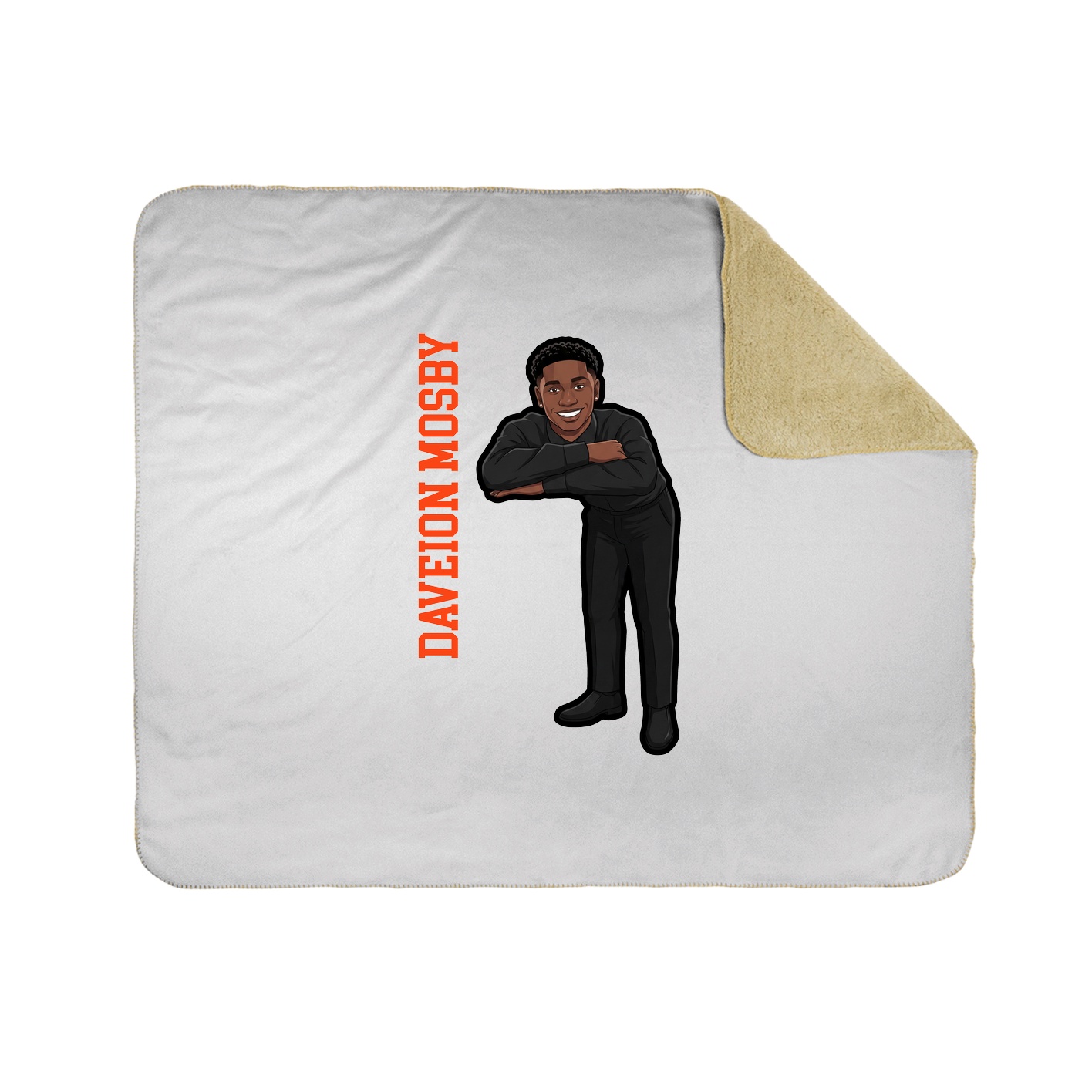 Throw Blanket — Name Vertical in White