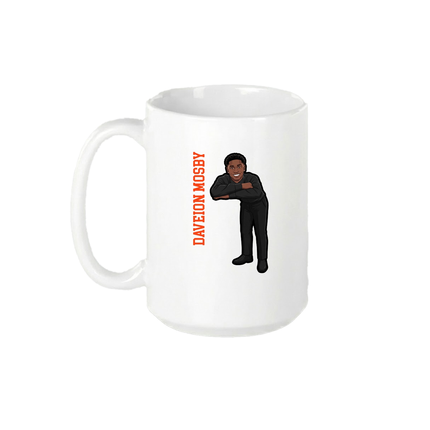 15oz Coffee Mug — Name Vertical in White