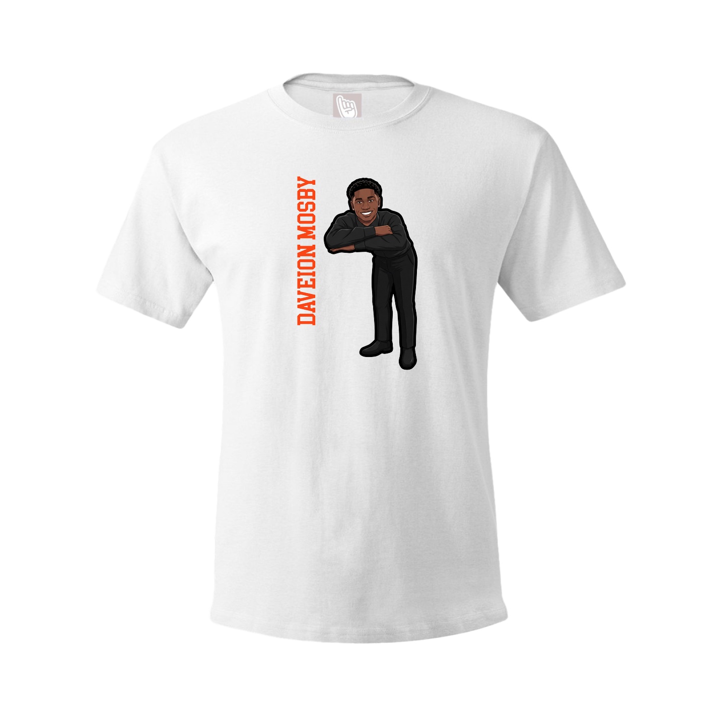 Youth Tee — Name Vertical in White