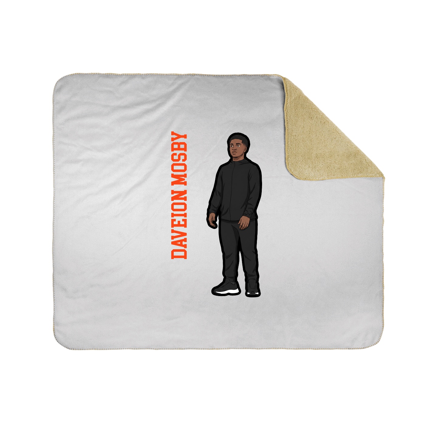 Throw Blanket — Name Vertical in White