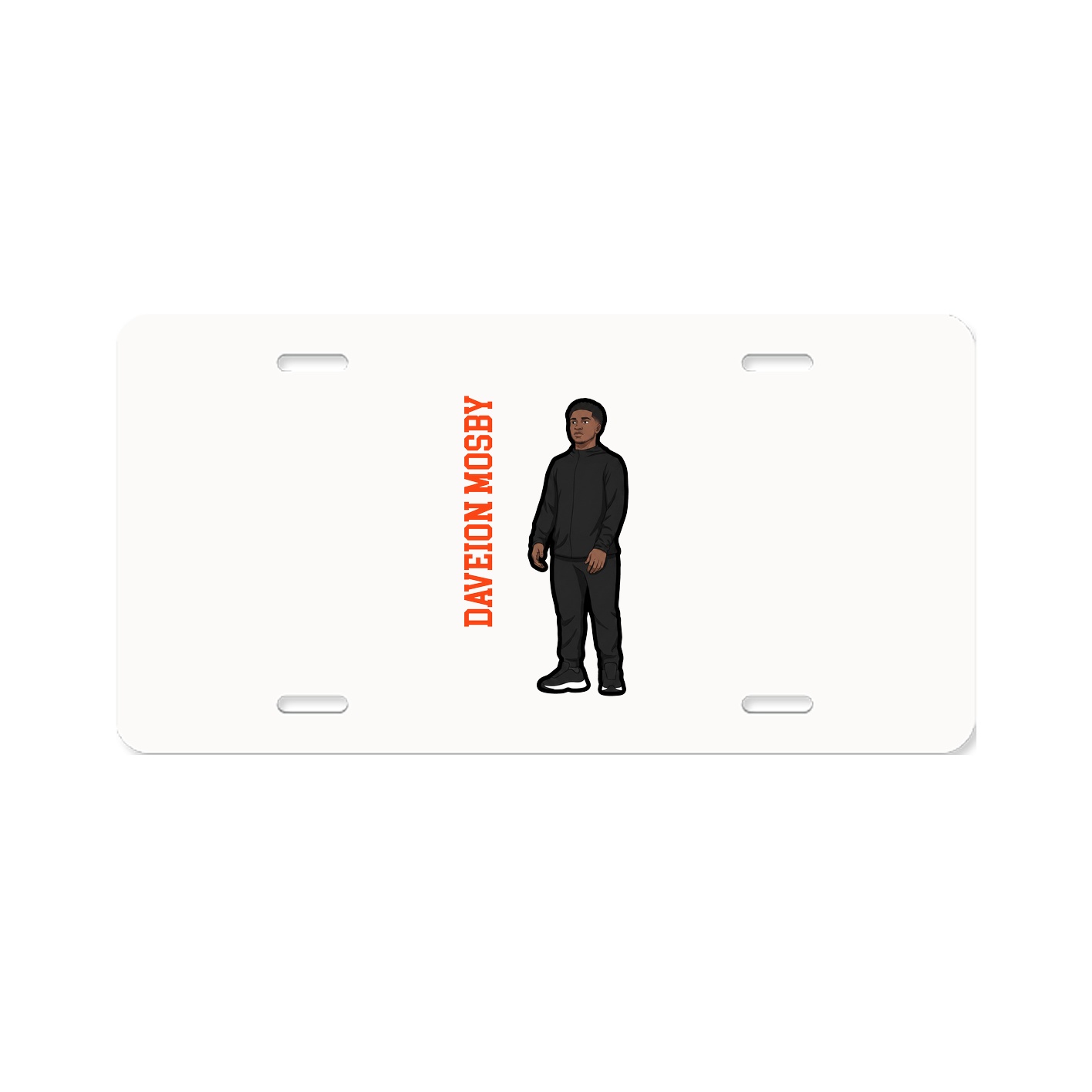 License Plate — Name Vertical in Classic