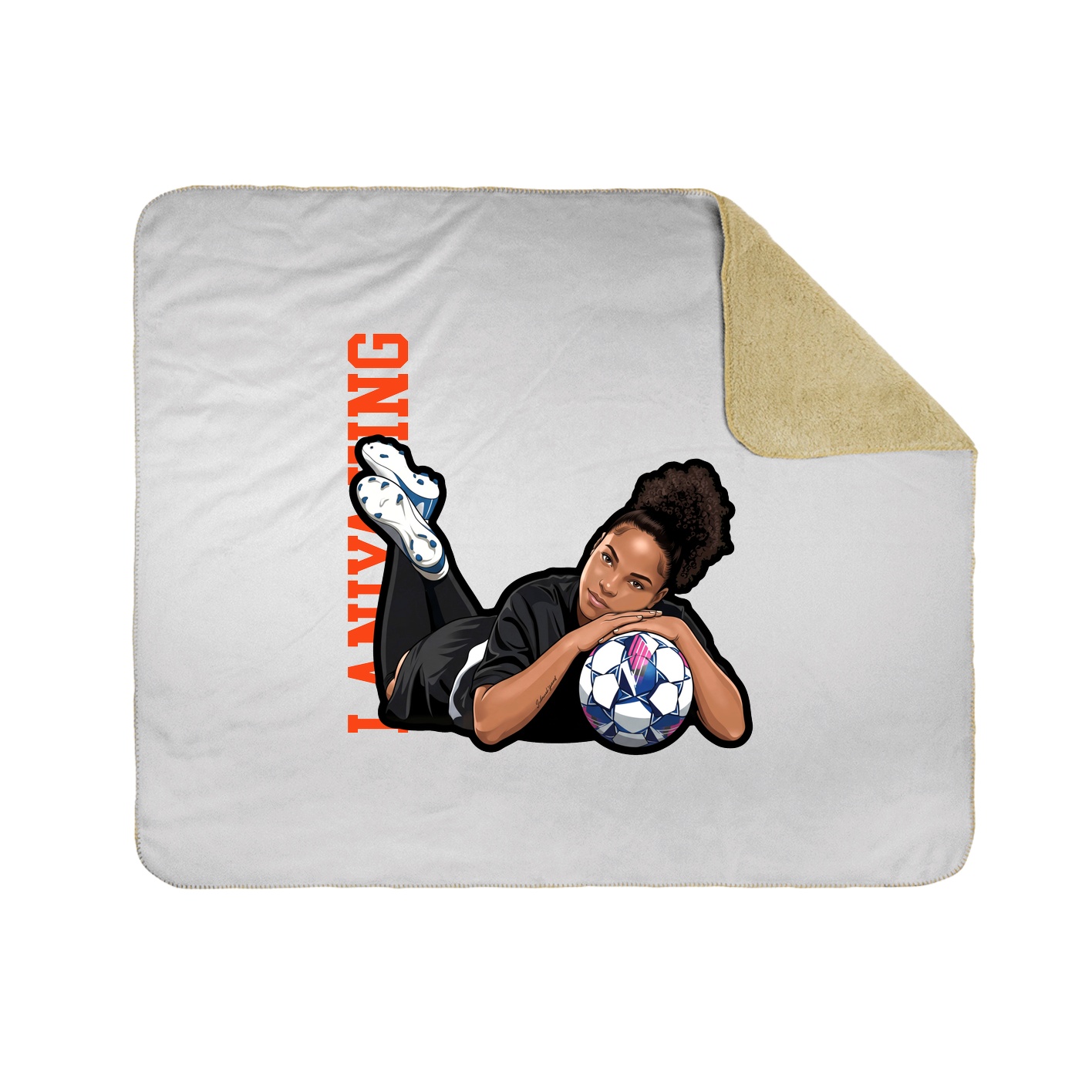 Throw Blanket — Name Vertical in White