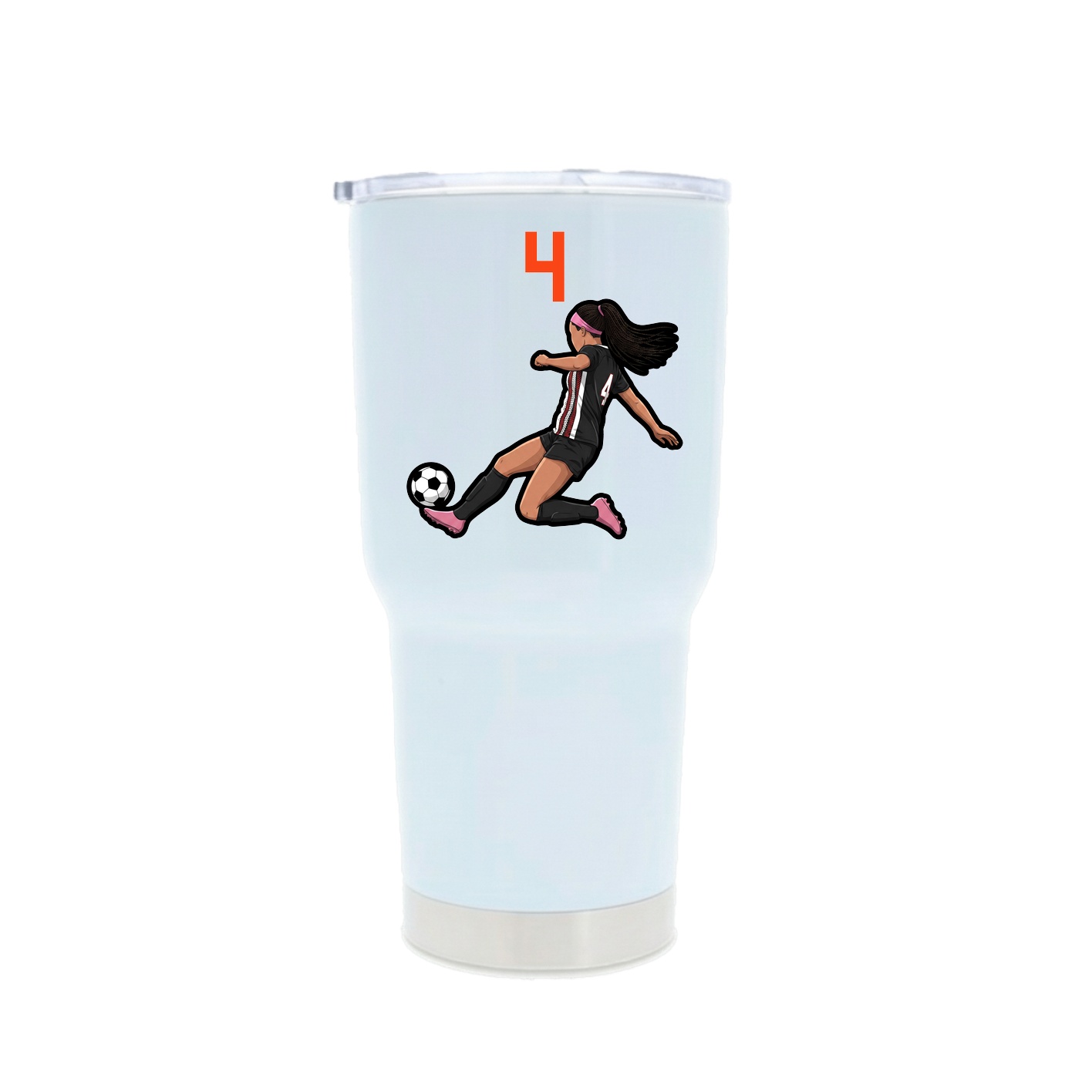 30oz Stainless Steel Tumbler — Number Top in White