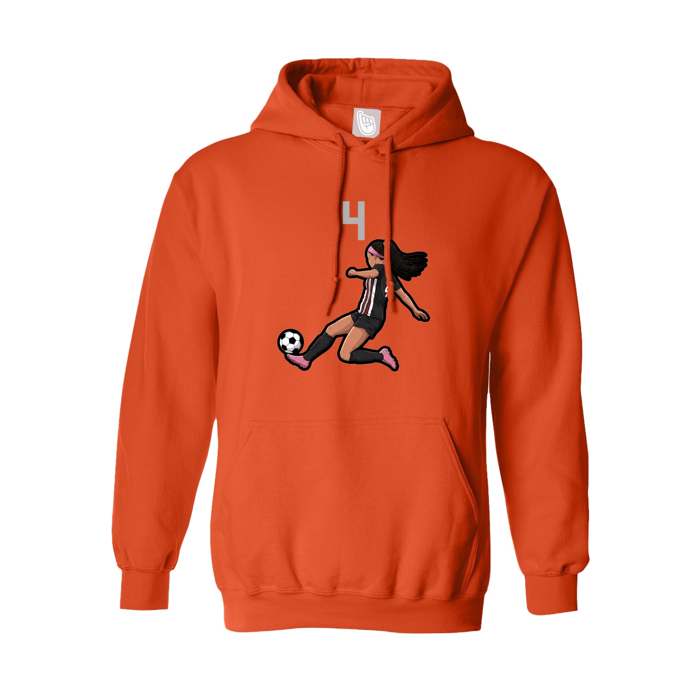 Hoodie — Number Top in Orange