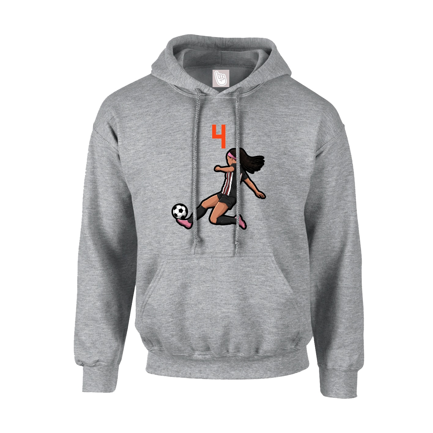 Youth Hoodie — Number Top in Grey
