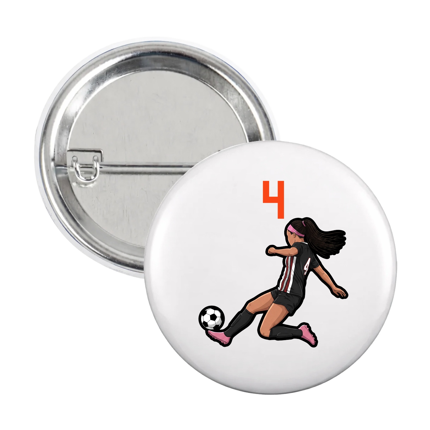Game Day Button — Number Top in White