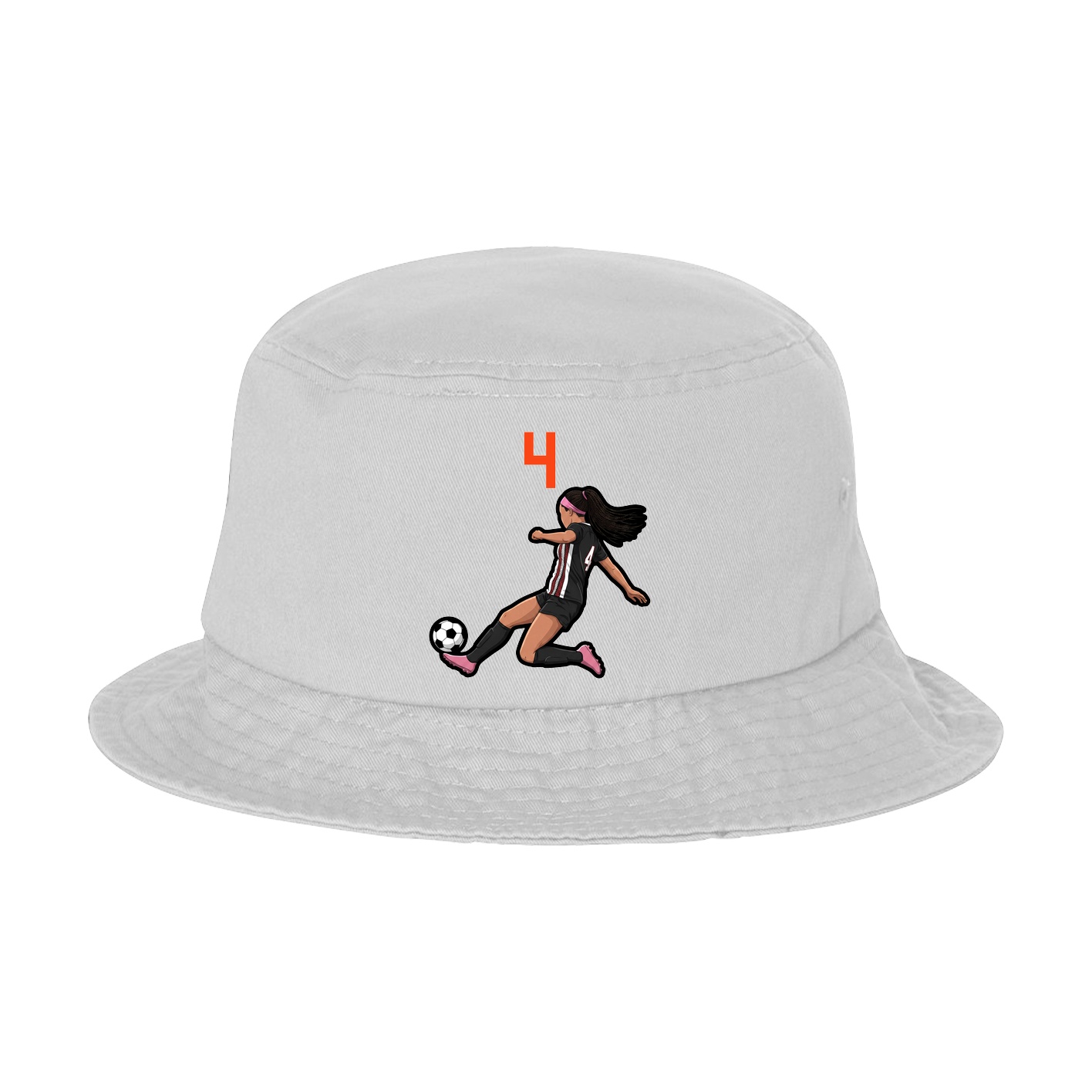 Bucket Cap — Number Top in White