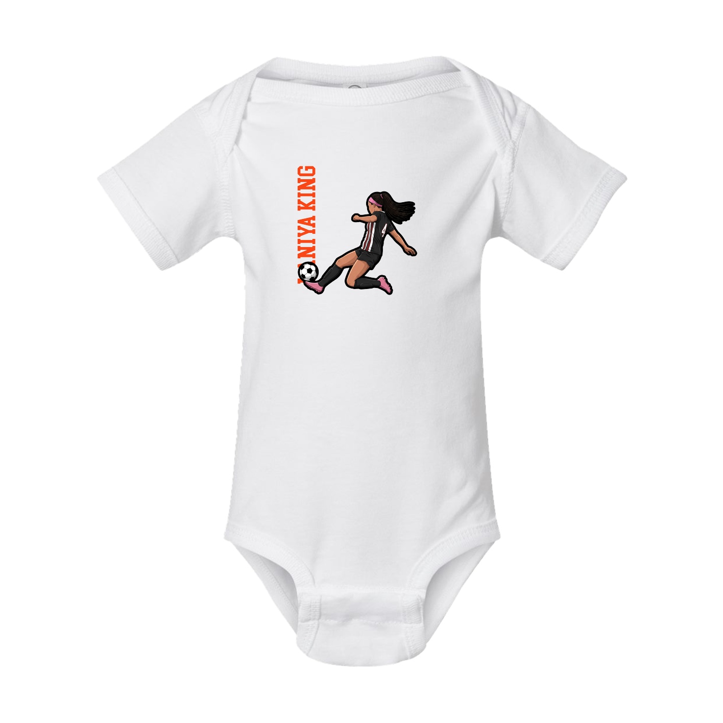 Baby Onesie — Name Vertical in White