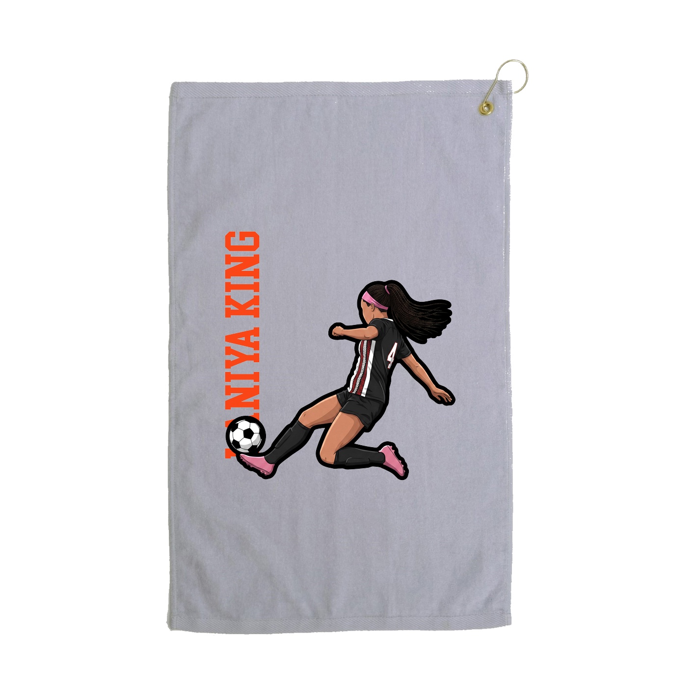 Golf Towel — Name Vertical in Grey