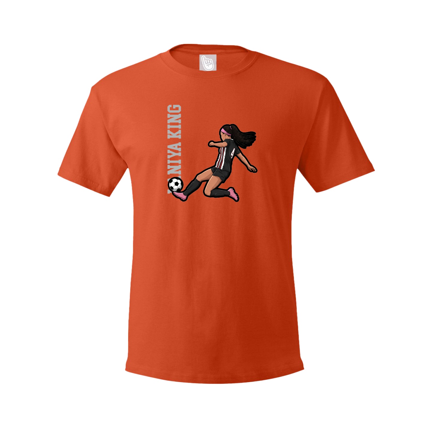 Tee — Name Vertical in Orange