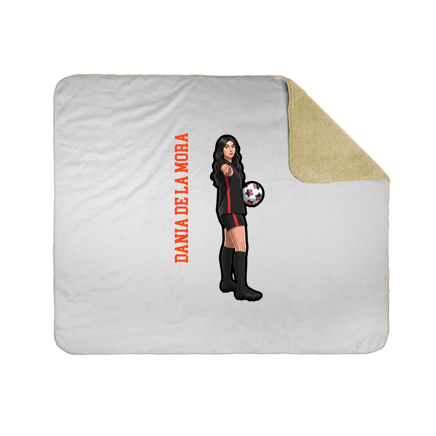Throw Blanket — Name Vertical in White