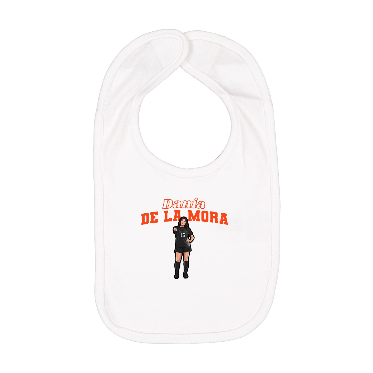 Infant Bib — Name Arch in White