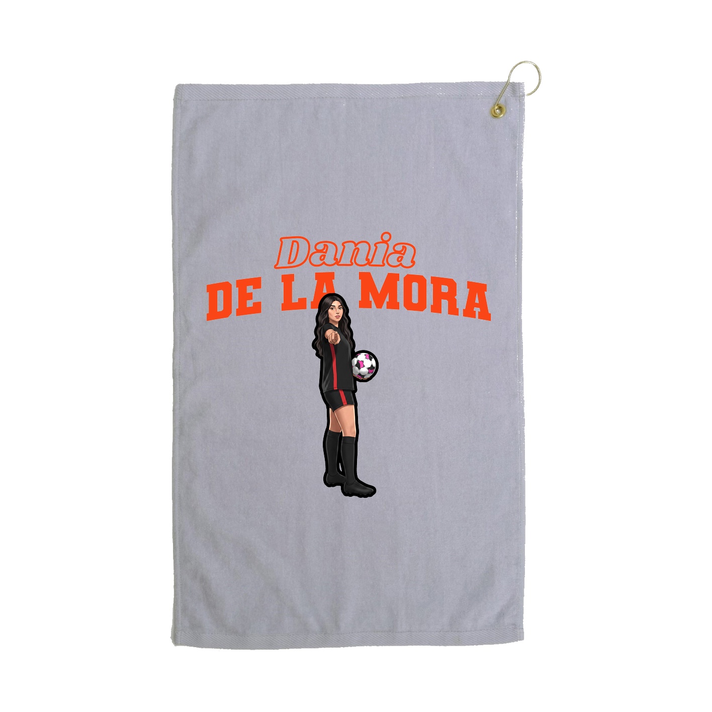 Golf Towel — Name Arch in Grey