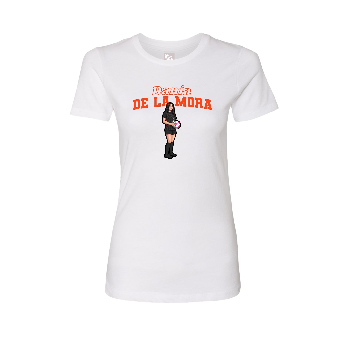 Fitted Women's Tee — Name Arch in White