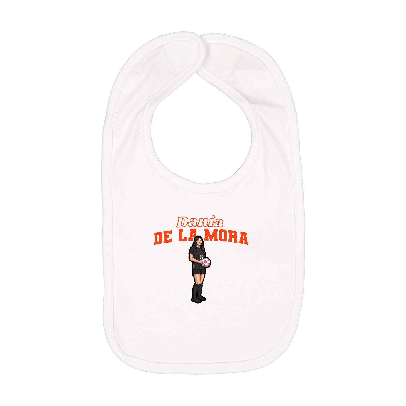 Infant Bib — Name Arch in White