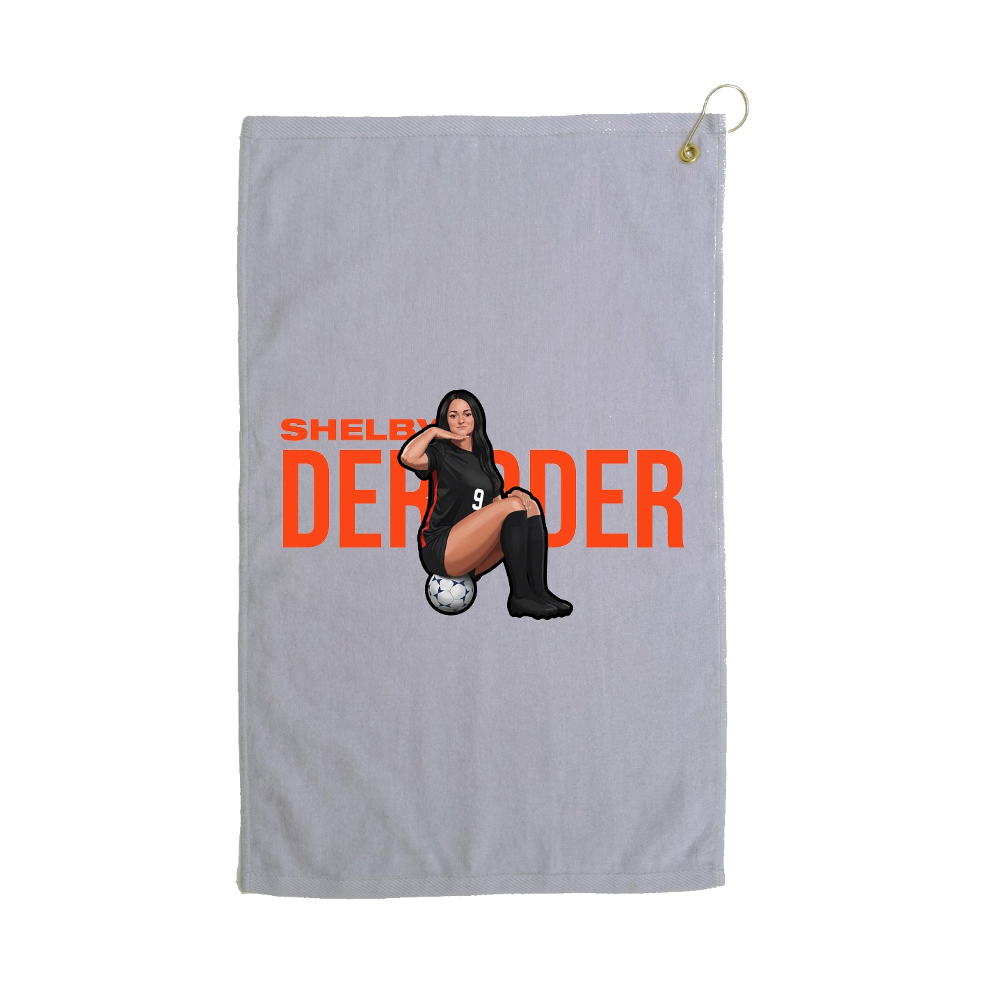 Golf Towel — Player Name in Grey