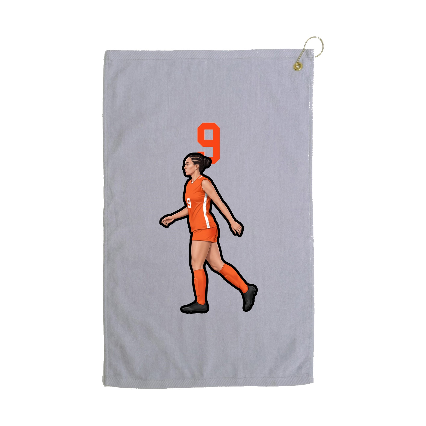 Golf Towel — Number Top in Grey