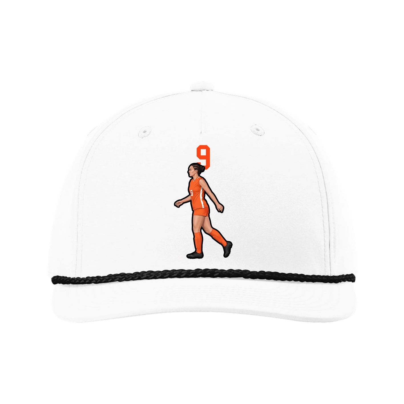 Five-Panel Classic Rope Cap — Number Top in White