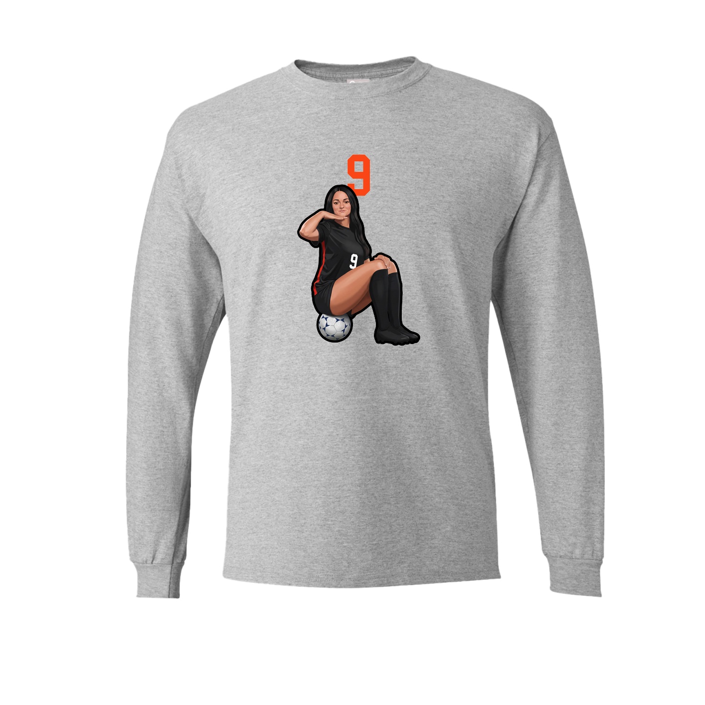 Long Sleeve Tee — Number Top in Grey